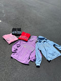 Purple confidential rhinestone fullzipup hoodie