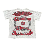 Running to money white and red graphic tee