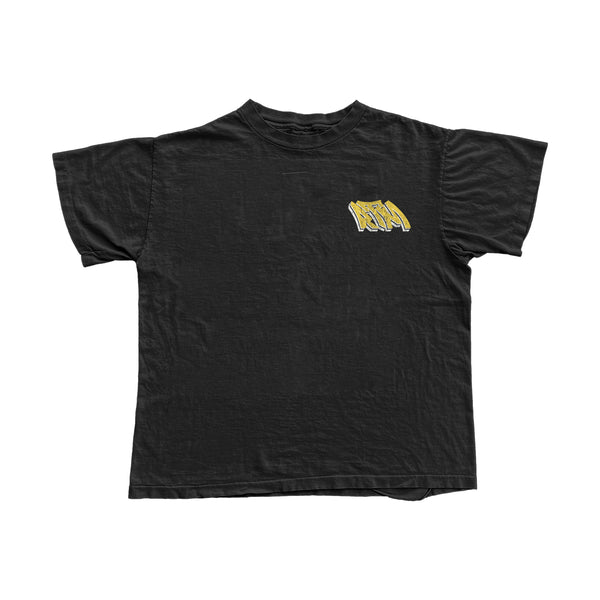 Running to money black and yellow graphic tee