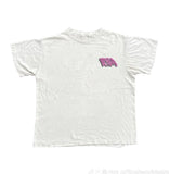 Running to money white and pink graphic tee