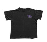 Running to money black and purple graphic tee