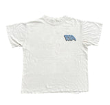 Running to money white and blue graphic tee