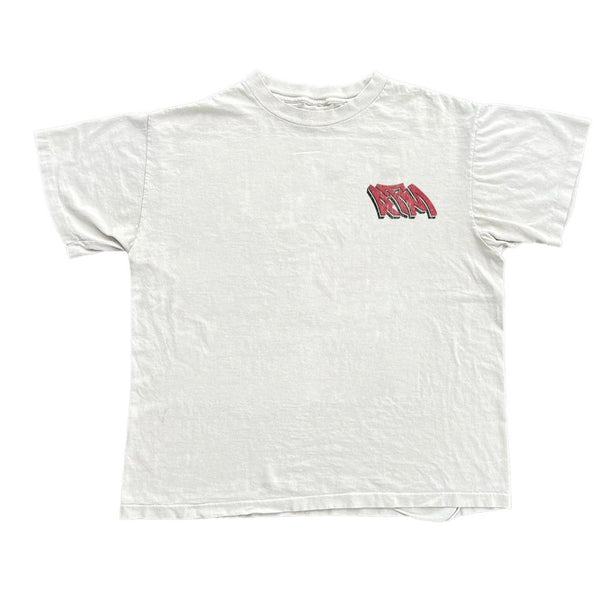 Running to money white and red graphic tee