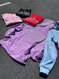 Purple confidential rhinestone fullzipup hoodie
