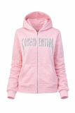 Pink confidential fullzip-up hoodie