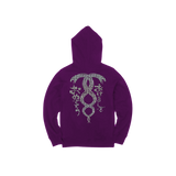Purple confidential rhinestone fullzipup hoodie