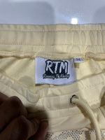 Cream rhinestone RTM (get rich or die trying) shorts